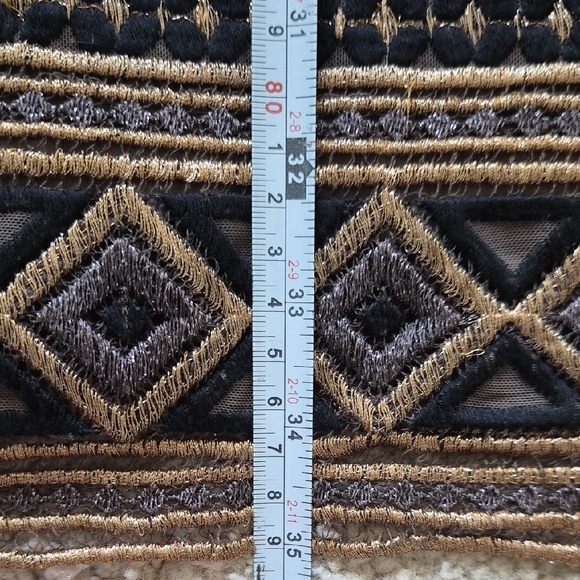 Calypso St. Barth Geometric Embroidered Mini Dress - Black and Tan - Picture 8 of 9